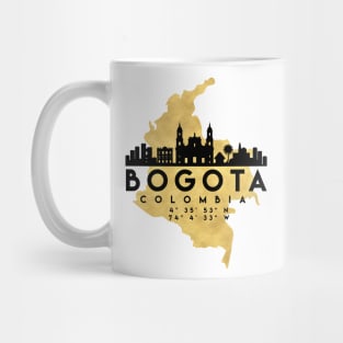 Bogota Colombia Skyline Map Art Mug